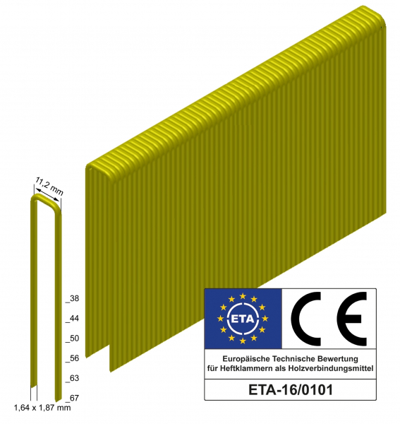 Heftklammer Q-44 CSVHA, ETA, SVZ, geharzt VE=7.500