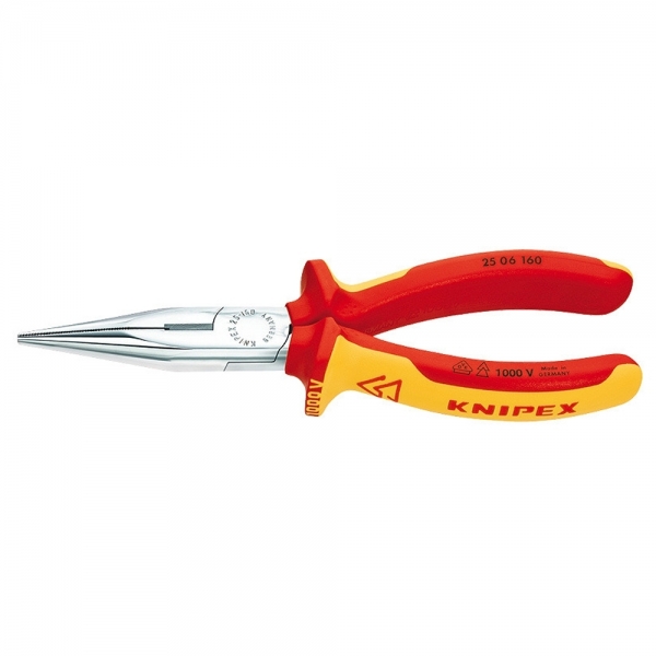 Knipex Flachrundzange m. Schneide VDE 2K 160mm