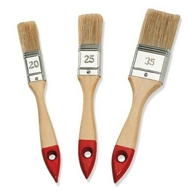 Flachpinsel-Set 3-tlg. m. PET-Borsten + Holzgriff