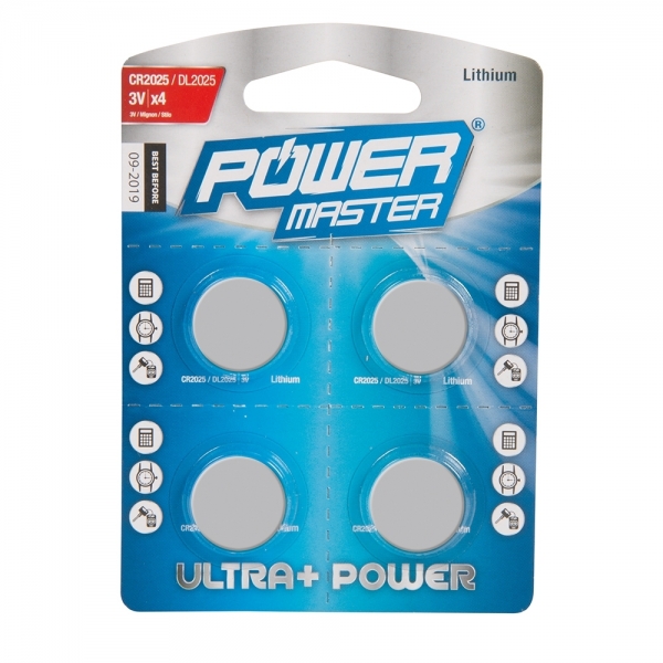 Knopfzellen Lithium CR2025 4er Pack