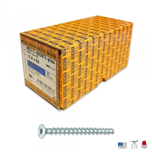 MULTI-MONTI-plus Schraube 6,0 x 80 VZ T30 SK VE50