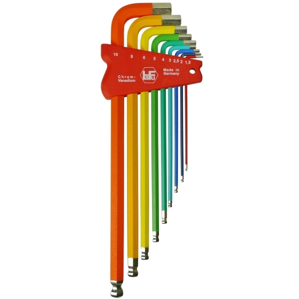 Stiftschlüsselsatz Kugelkopf CV-Stahl, farbcodiert